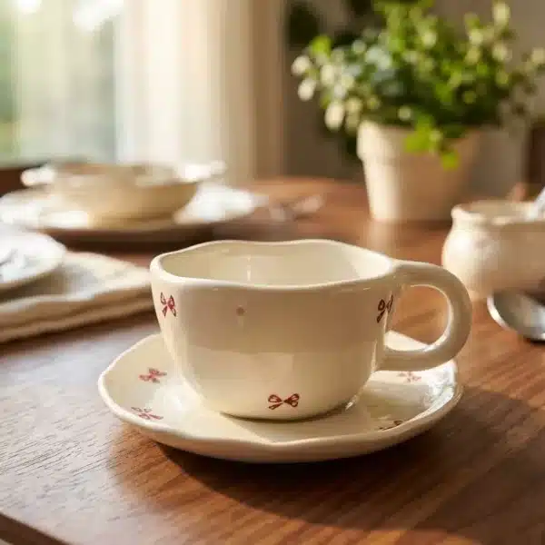 dziWFZsY-1.jpg Elegant Ceramic Cup and Plate Set – Modern Drinkware - Bait Baitk Lebanon