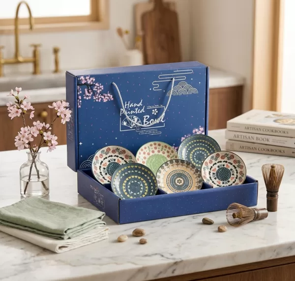 6 Piece Elegant Ceramic Bowl Set - Bait Baitk Lebanon