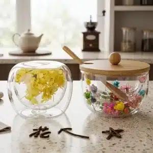 elegant glass serving bowl