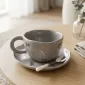 Ceramic Cup and Plate Set – Modern Drinkware - Bait Baitk Lebanon