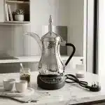 Premium Silver Electric Coffee Kettle - 1L Capacity