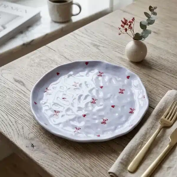 Small Ceramic Plate 6-Inch – Elegant Dinnerware - Bait Baitk Lebanon