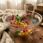 Crystal Clear Glass Serving Bowl | Modern Home Decor - Bait Baitk Lebanon