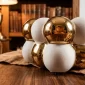 White and gold ceramic tissue box cover - Bait Baitk Lebanon