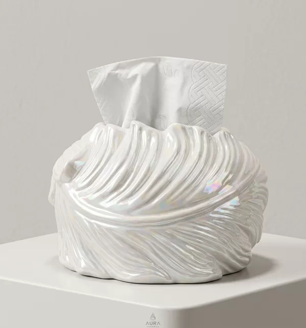 ptyitUWO-1.jpg Pearlescent wavy ceramic tissue box cover - Bait Baitk Lebanon