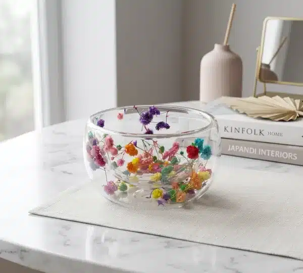 Crystal Clear Glass Bowl – Modern Decor Essential - Bait Baitk Lebanon