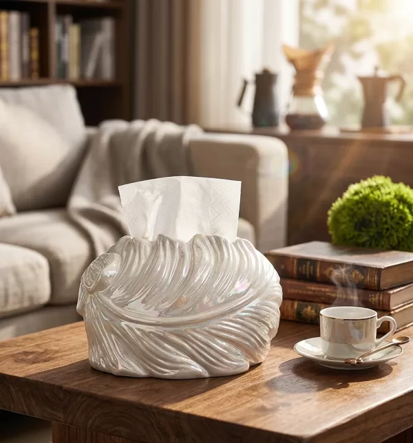 tNrOiFLA-1.jpg Pearlescent wavy ceramic tissue box cover - Bait Baitk Lebanon