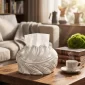 Pearlescent wavy ceramic tissue box cover - Bait Baitk Lebanon