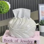 Pearlescent Wavy Ceramic Tissue Box Cover