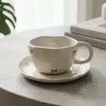 Elegant Ceramic Cup and Plate Set - Modern Drinkware