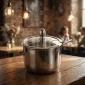 Stainless Steel Can with Glass Lid – Storage Containers - Bait Baitk Lebanon