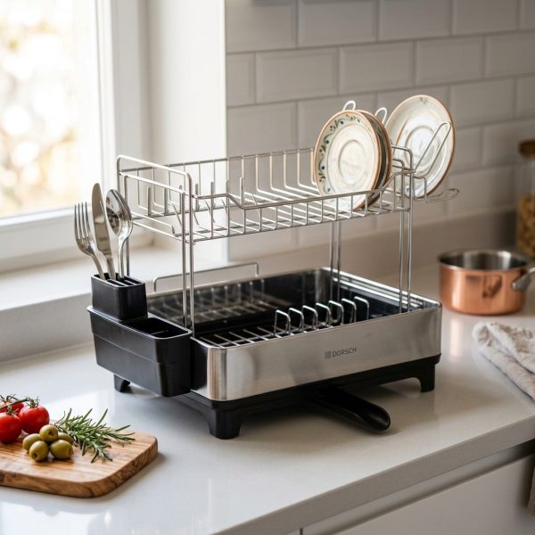 Dorsch 2-Tier Dish Rack Stainless (30-06) DH-04682 styled Dorsch 2-Tier Dish Rack Stainless (30-06) DH-04682 styled
