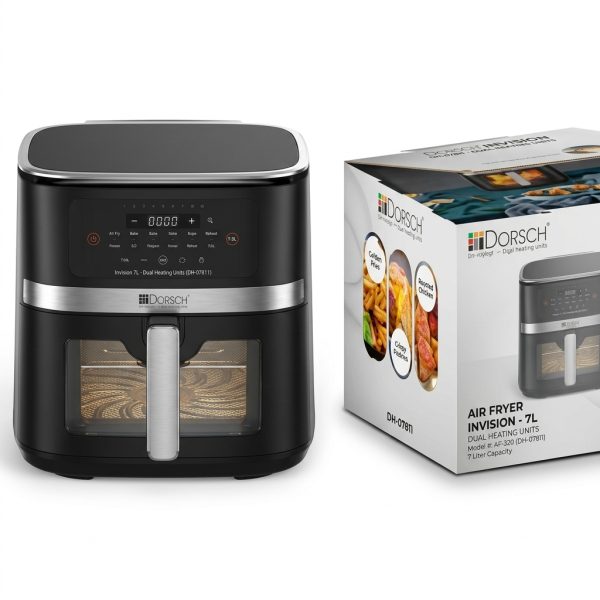 قلاية هوائية دورش DH-07811 | Dorsch Air fryer Invision - 7L Dual Heating Units DH-07811
