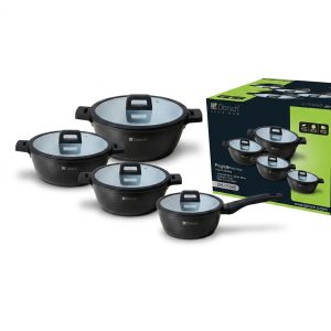 طنجرة دورش DH-05566 | Dorsch Casserole - ( 28 cm + 24 cm + 20 cm) SaucePan-18 cm + Deep Fry Pan-28 cm - 4 Pcs 89 aluminum