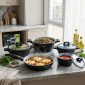 Dorsch Casserole - ( 28 cm + 24 cm + 20 cm) SaucePan-18 cm + Deep Fry Pan-28 cm - 4 Pcs 89 aluminum Proglider Non-Stick