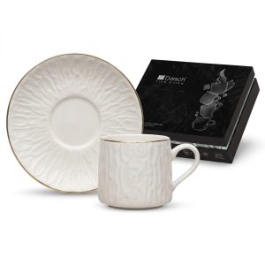 طقم فناجين قهوة دورش DH-09342 | Dorsch Cassia 12 Pieces Coffee Cups Set Gold Rim DH-09342