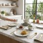 Dorsch Flora Grey Stoneware Set 24 Pcs DH-09393 in use