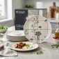 Dorsch Flora Grey Stoneware Set 24 Pcs DH-09393 styled