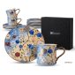 طقم فناجين قهوة دورش DH-09312 | Dorsch Floris Yellow 12 pcs coffee cup set Gold Handle And Rim DH-09312