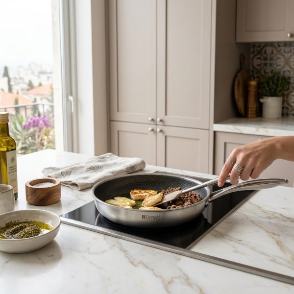 Dorsch Hybrid Steel Frypan 24 DH-03844 in use Dorsch Hybrid Steel Frypan 24 DH-03844 in use