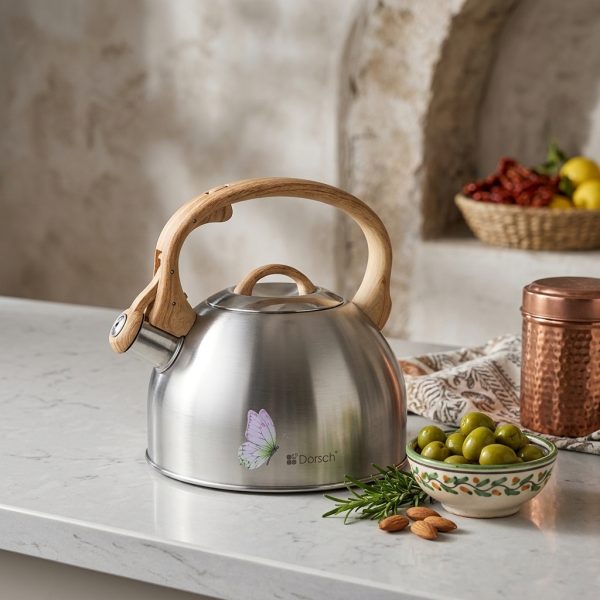 Dorsch Kettle Buttrfly 2.5 L Stainless Steel 18/8 DH-02908 styled Dorsch Kettle Buttrfly 2.5 L Stainless Steel 18/8 DH-02908 styled