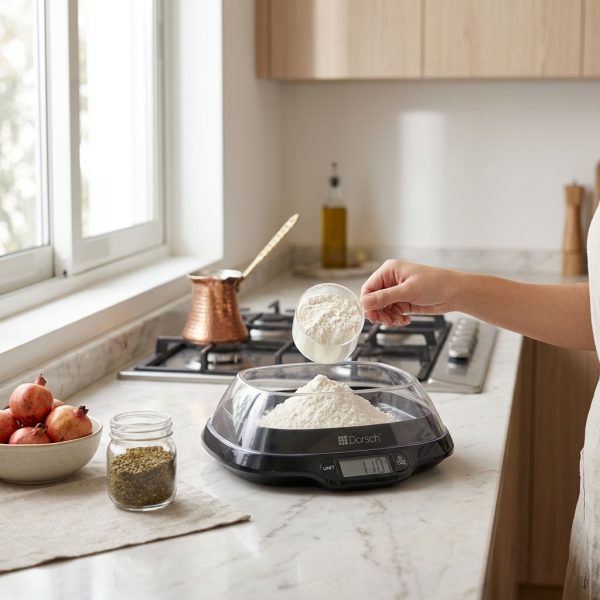 Dorsch Kitchen Scale W/Bowl KS-303 DH-07985 in use Dorsch Kitchen Scale W/Bowl KS-303 DH-07985 in use