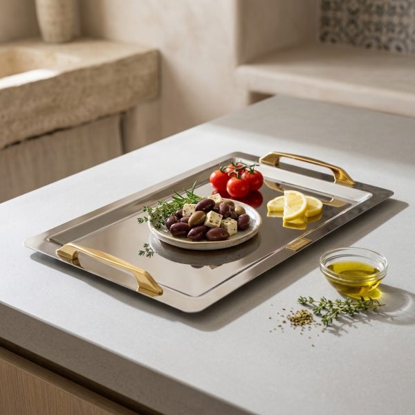 Dorsch Luxe Gold 18/10 Stainless Tray DH-03234 styled Dorsch Luxe Gold 18/10 Stainless Tray DH-03234 styled