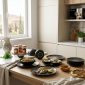 Dorsch Noir Stoneware Set 24 Pcs DH-09390 in use