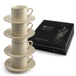 Dorsch Nova Beige 12 Pieces Coffee Cups Set Gold Rim DH-09349