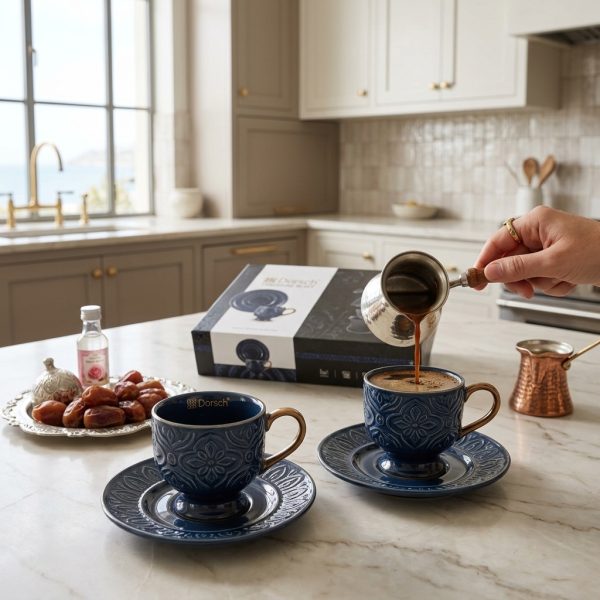 Dorsch Oriental Navy 12 Pieces Coffee Cups Set DH-09330 in use Dorsch Oriental Navy 12 Pieces Coffee Cups Set DH-09330 in use