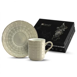 طقم فناجين قهوة دورش DH-09340 | Dorsch Pearl 12 Pieces Coffee Cups Set Gold Rim DH-09340