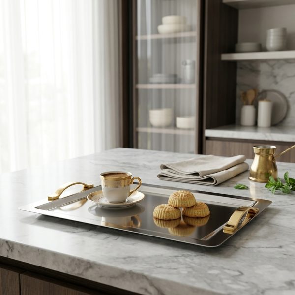 Dorsch Prestige Gold 18/10 Stainless Tray DH-03229 in use Dorsch Prestige Gold 18/10 Stainless Tray DH-03229 in use