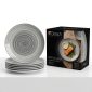 طقم بورسلين دورش DH-09396 | Dorsch Ripple Grey Porcelain Set 26 Pcs DH-09396