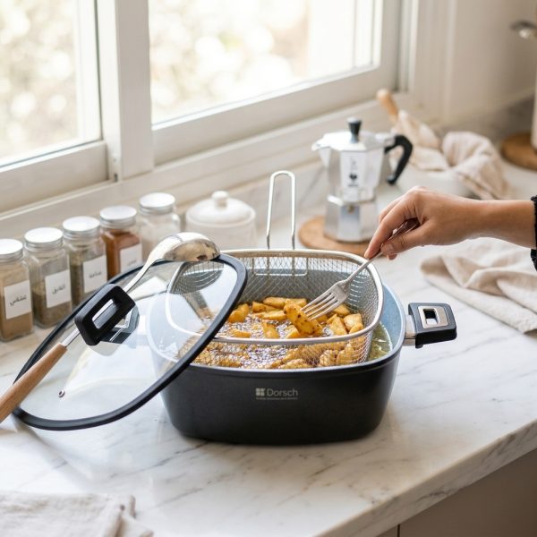 Dorsch Roundpan 32 cm - 36 cm Lifetime Frying Casserole 28cm - 7.2L DH-05528 in use Dorsch Roundpan 32 cm - 36 cm Lifetime Frying Casserole 28cm - 7.2L DH-05528 in use