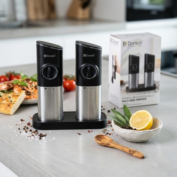 Dorsch Salt & Pepper Electric shakers Rechargable Battery DH-07920 styled Dorsch Salt & Pepper Electric shakers Rechargable Battery DH-07920 styled