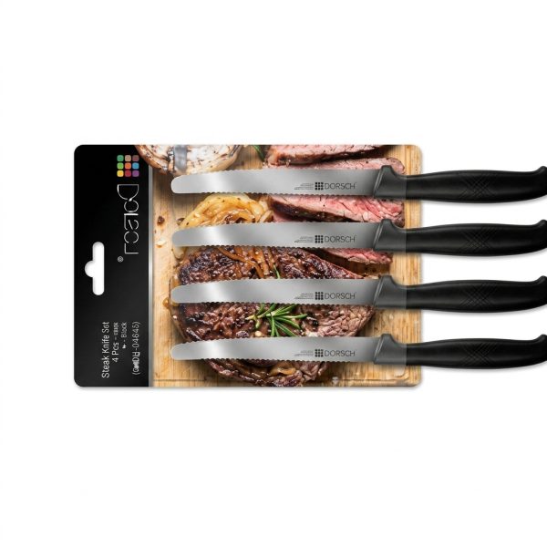 طقم سكاكين دورش DH-04645 | Dorsch Steak Knife Set - 4 Pcs - Black DH-04645