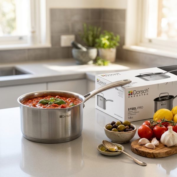 Dorsch Steel Pro Saucepan 18 cm DH-03818 styled Dorsch Steel Pro Saucepan 18 cm DH-03818 styled