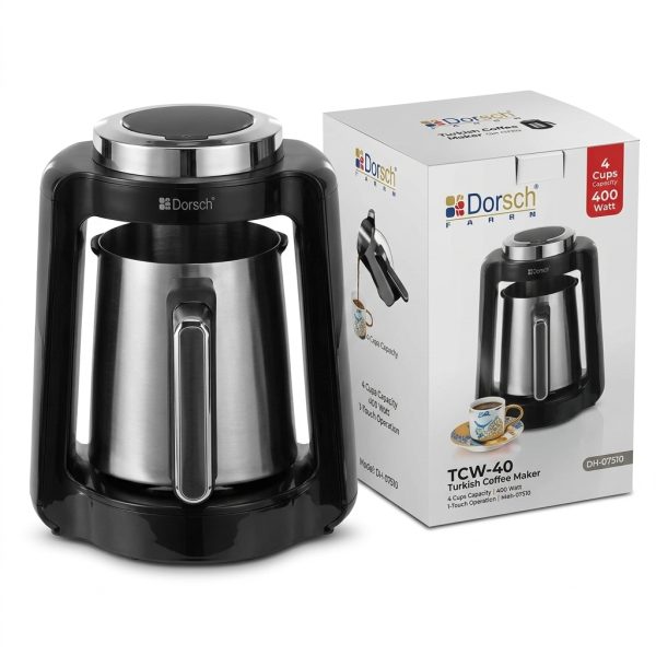 ماكينة قهوة دورش DH-07510 | Dorsch Turkish Coffee Maker 400 Watt - 4 Cups Capacity - 1 Touch DH-07510