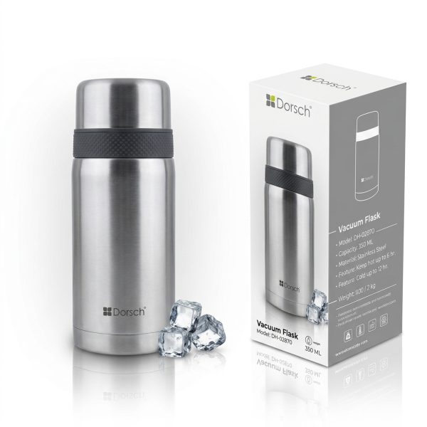 ترموس صغير دورش DH-02870 | Dorsch Vacuum Flask 350 ML - Stainless Keep hot up to 6 hr. and cold up to 12 hr. DH-02870