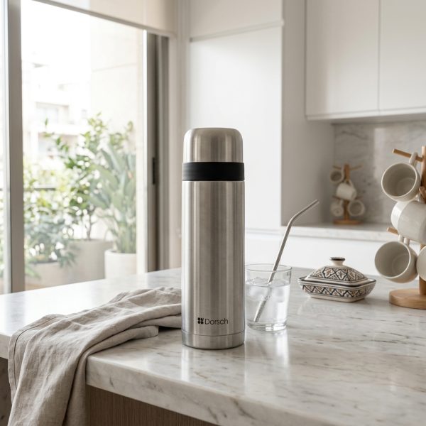 Dorsch Vacuum Flask 500ML - Stainless Keep hot up to 6 hr. and cold up to 12 hr. DH-02871 in use Dorsch Vacuum Flask 500ML - Stainless Keep hot up to 6 hr. and cold up to 12 hr. DH-02871 in use