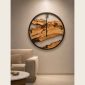 Round Natural Wood Wall Clock 50 cm — round natural wood wall clock