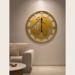 Gold World Map Wall Clock 50 cm