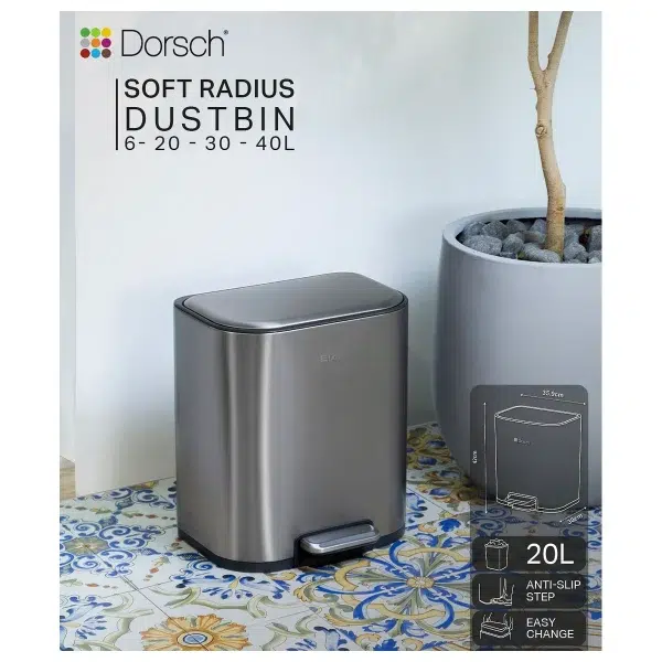 Dorsch Soft Radius Dustbin 20L DH-04120 - سلة مهملات دورش سوفت راديوس 20L
