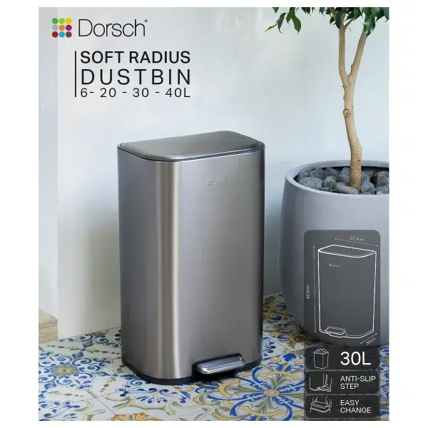 Dorsch Soft Radius Dustbin 30L DH-04130 - سلة مهملات دورش سوفت راديوس 30L