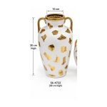 White & Gold Ceramic Decorative Vase - 30 cm