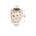 White & Gold Ceramic Decorative Vase - 20 cm