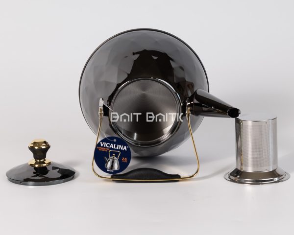 Black & Gold 2L Tea Kettle - Original Product Photo إبريق شاي 2 لتر أسود وذهبي SK-5054 من بيت بيتك / Black & Gold 2L Tea Kettle SK-5054 from Bait Baitk
