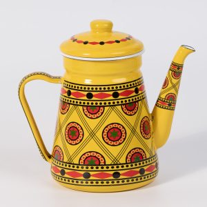 Yellow patterned tea kettle with side handle SK-5190 from Bait Baitk