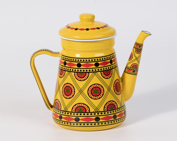 إبريق شاي أصفر مزخرف بمسكة جانبية SK-5190 إبريق شاي أصفر مزخرف بمسكة جانبية SK-5190 من بيت بيتك / Yellow patterned tea kettle with side handle SK-5190 from Bait Baitk