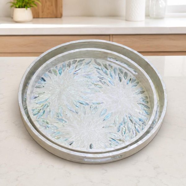 30*30*4.5cm,35*35*5cm,2-Piece Round Serving Tray Set - SK-5352 طقم صواني تقديم دائرية 4.5 سم، 5 سم، 30*30*4.5 سم - SK-5352 | SKU SK-5352